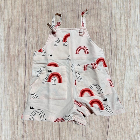 4 NWT Tiny Tribe Rainbow Shortalls - Picture 2 of 3